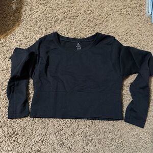 Aerie Offline Black Long Sleeve Seamless Crop size small